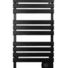 black-500w-aluminum-heated-towel-rack-manufacturer 500W black aluminum heated towel rack with LED touch control from leading manufacturer.