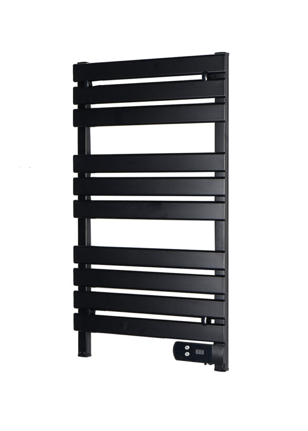 Black aluminum electric towel warmer IP24 waterproof