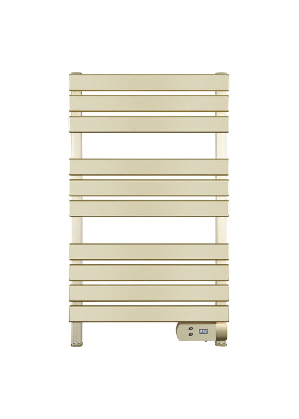 Brushed Gold Aluminum Electric Towel Radiator for Luxury Bathroom