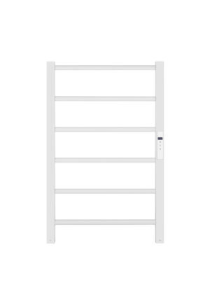 Renowell 100W energy-saving aluminum electric heated towel rail in black and white finish.