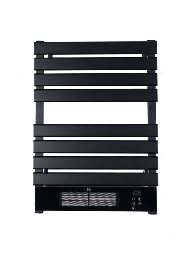 Renowell 1800W smart electric towel rail with integrated PTC fan heater for rapid bathroom warming.