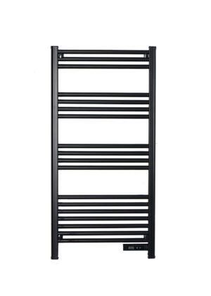 Renowell aluminum ladder style electric heated towel rail with premium round bars.