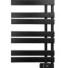 Renowell white asymmetric designer electric heated towel rail with a modern minimalist look.