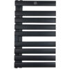 Smart WiFi black aluminum heated towel rack with 500W power and remote control.