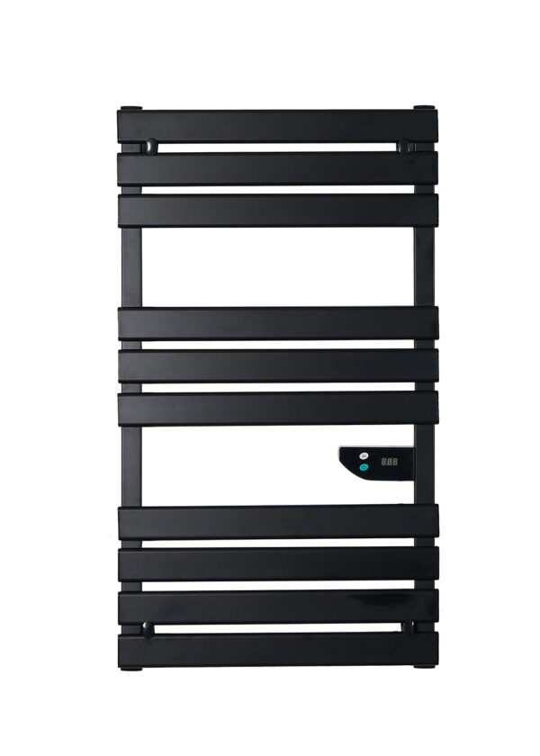 tw-800-black-aluminum-heated-towel-rail-factory TW-800 black aluminum heated towel rail from a certified factory with open window detection.
