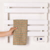 energy-efficient-towel-warmer-open-window-detection Energy-efficient electric towel warmer featuring smart open window detection technology.