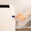 WiFi smart electric convection heater with remote control, overheat and tip-over protection.
