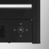 black-aluminum-towel-warmer-rapid-ptc-heating Black aluminum towel warmer with rapid PTC blower heating for quick drying.