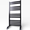 Aluminum bathroom radiator with 24-hour digital timer and smart LED display.