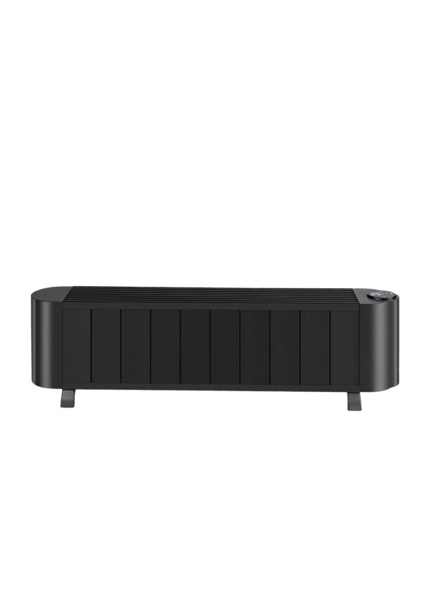floor-level-convector-radiator-digital-timer Modern floor-level convector radiator featuring a programmable digital timer and sleek design.