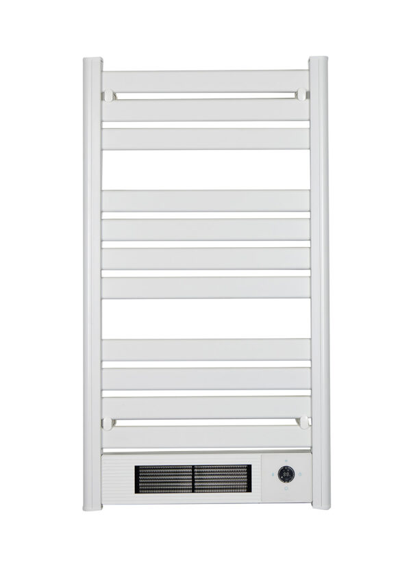 energy-efficient-bathroom-heater-open-window-detection Energy-efficient bathroom heater featuring smart open window detection and digital timer.