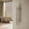 Aluminum heated towel rack brushed and electroplated finish close-up detail