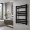 renowell-heated-towel-rack-led-touch-control-digital-display-closeup.jpg Heated towel rack LED touch control panel with digital display close-up