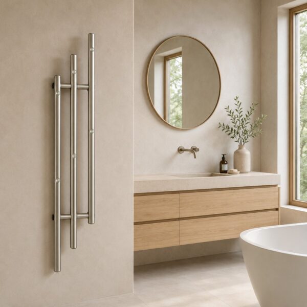 Electric heated towel rail with overheat protection and IP24 for hotel bathroom
