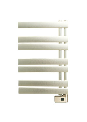 renowell-7-bar-flat-bar-heated-towel-rack-aluminum-brushed-finish-white-background 7-Bar flat bar heated towel rack aluminum brushed finish on white background