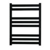 renowell-matte-black-heated-towel-rack-powder-coated-wall-mounted-white-background Matte black heated towel rack powder coated finish wall mounted on white background